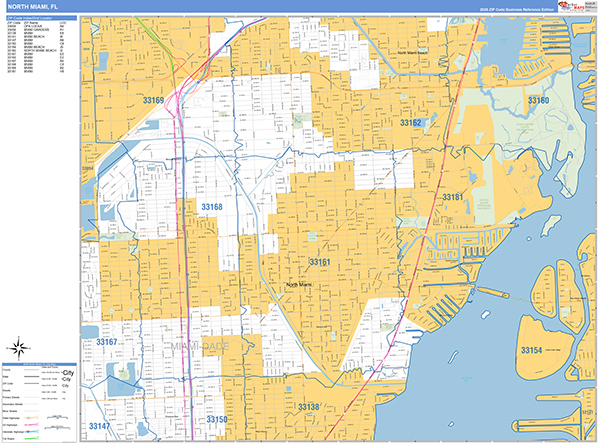 North Miami, FL Zip Code Map